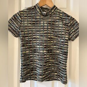 Zara Geometric Patterned Short Sleeve Top